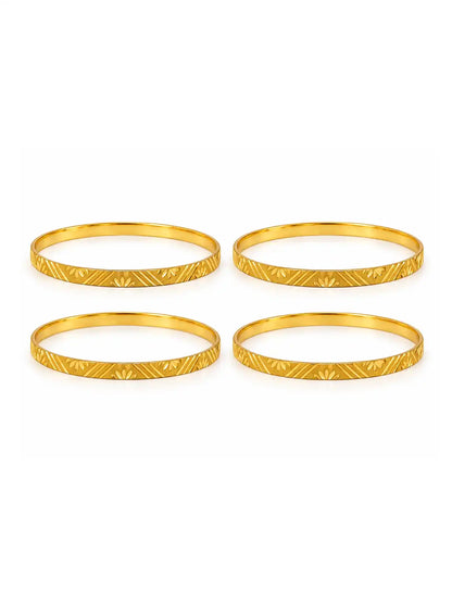 Gold Plated Festive Sunburst Bangle Set