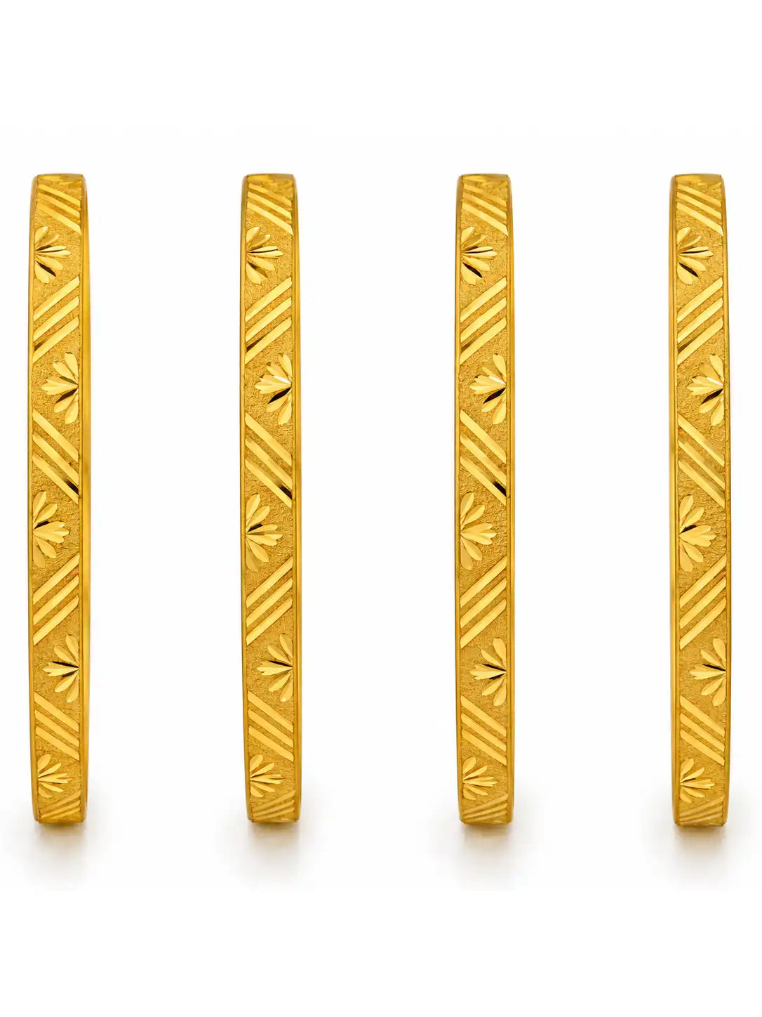 Gold Plated Festive Sunburst Bangle Set