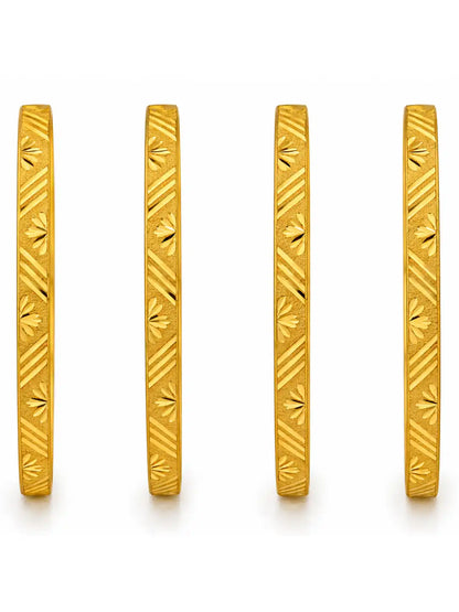 Gold Plated Festive Sunburst Bangle Set