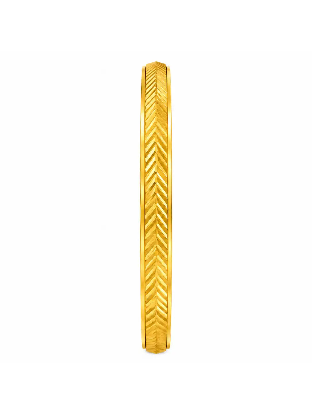 Gold Plated Herringbone Chevron Single Bangle