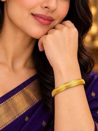 Gold Plated Everyday Minimal Polished Single Bangle