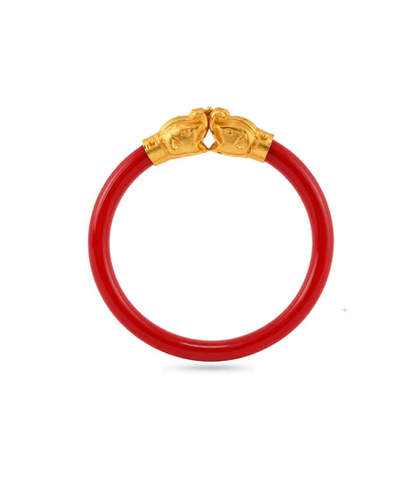 Gold Plated Red Ethnic Single Pola Bangles