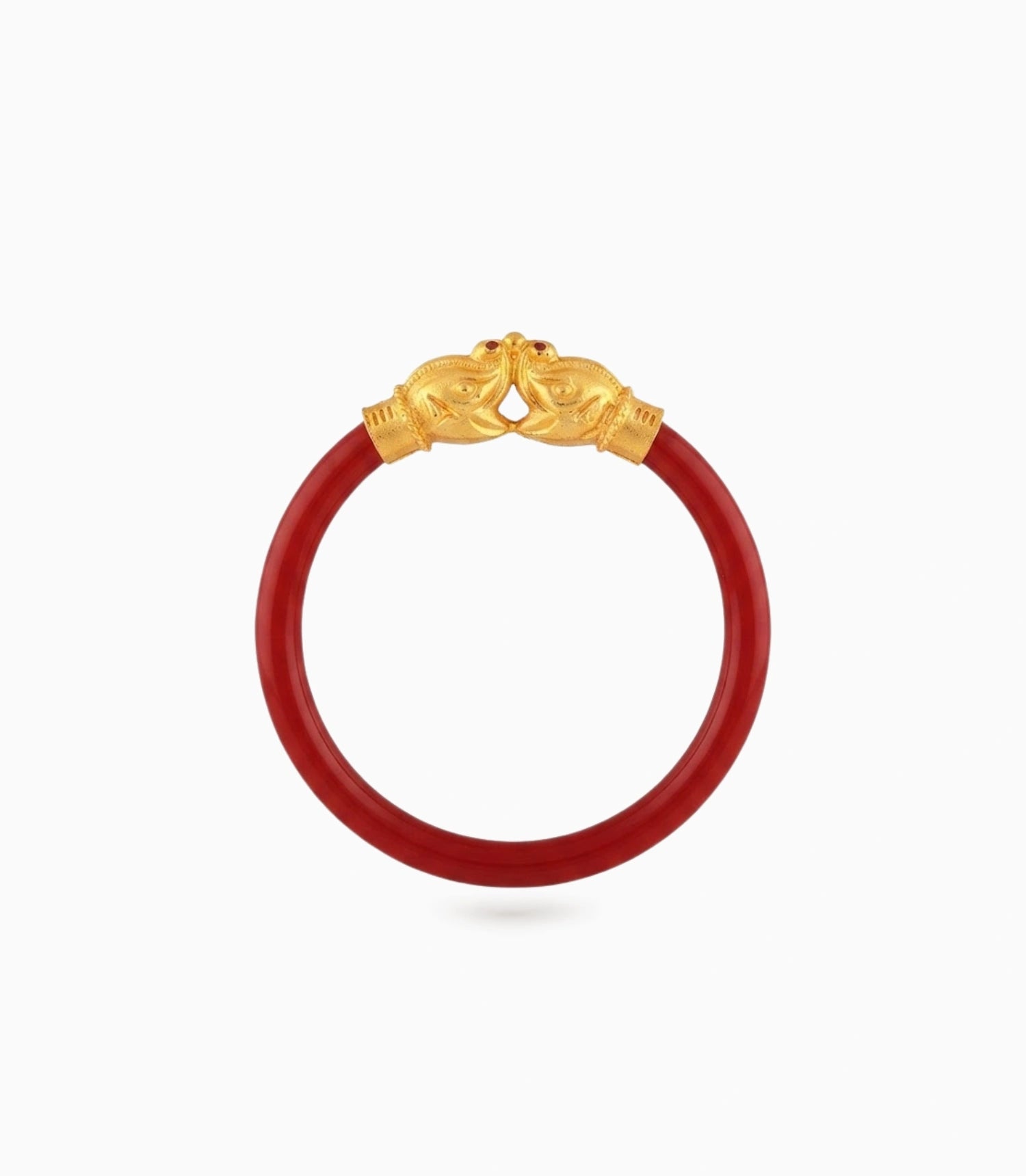 Gold Plated Red Ethnic Single Pola Bangles