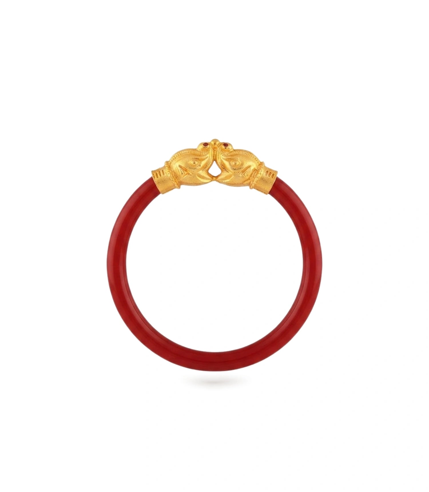 Gold Plated Red Ethnic Single Pola Bangles