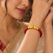 Gold Plated Red Ethnic Single Pola Bangle