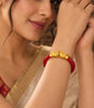 Gold Plated Red Ethnic Single Pola Bangle