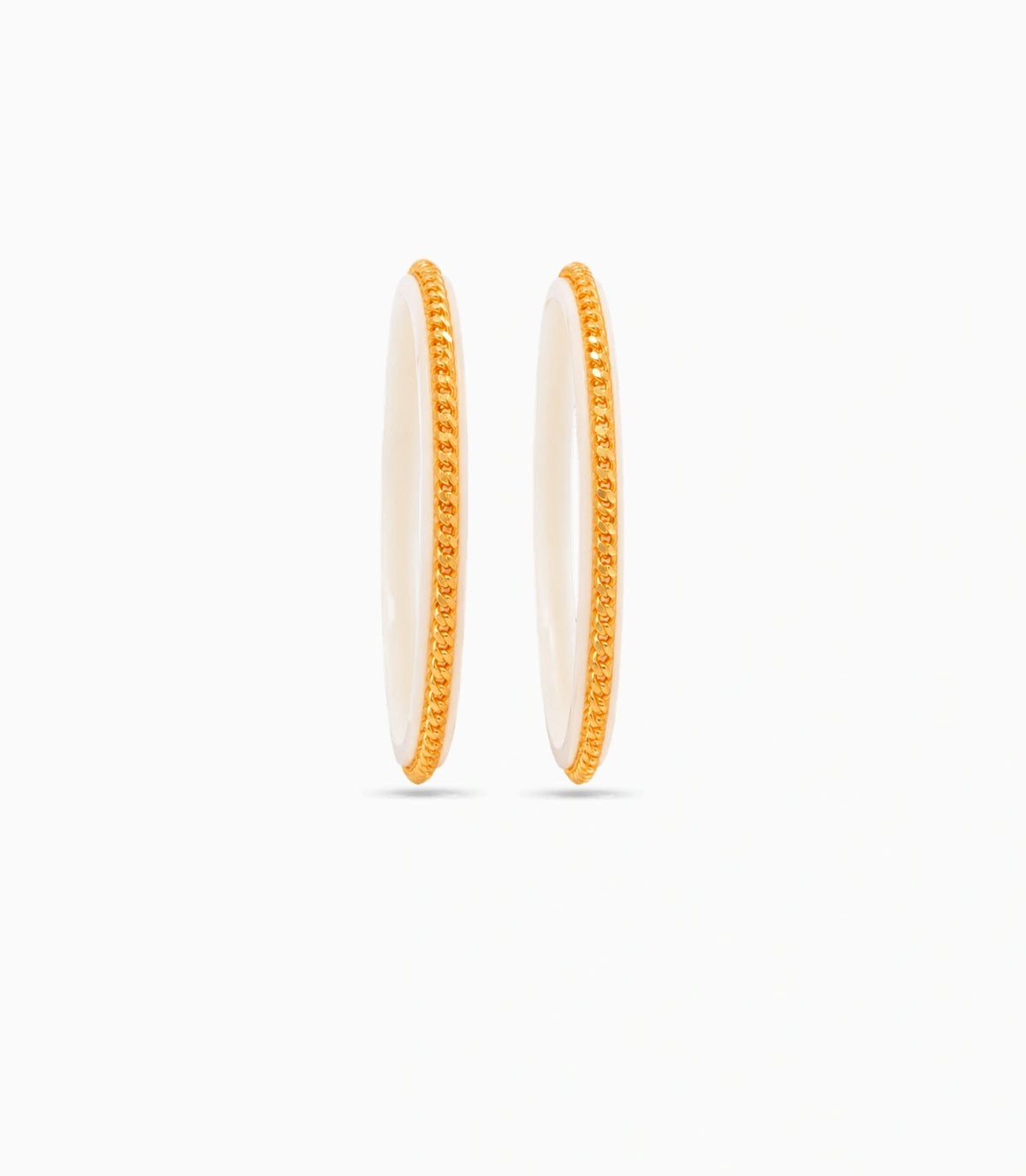 Gold Plated Twisted White Sakha Bangle Set