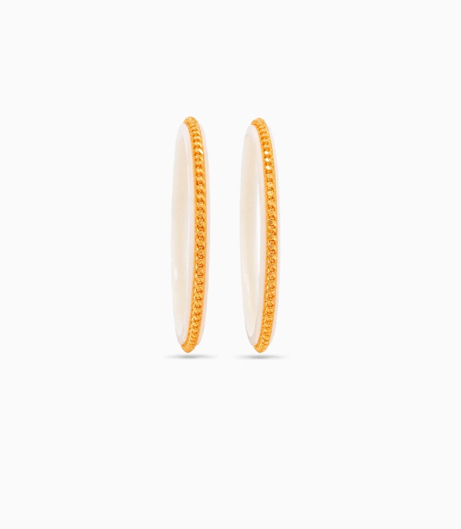 Gold Plated Twisted White Pola Bangle Set