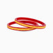 Gold Plated Linear Red Pola Bangle Set