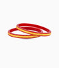 Gold Plated Linear Red Pola Bangle Set