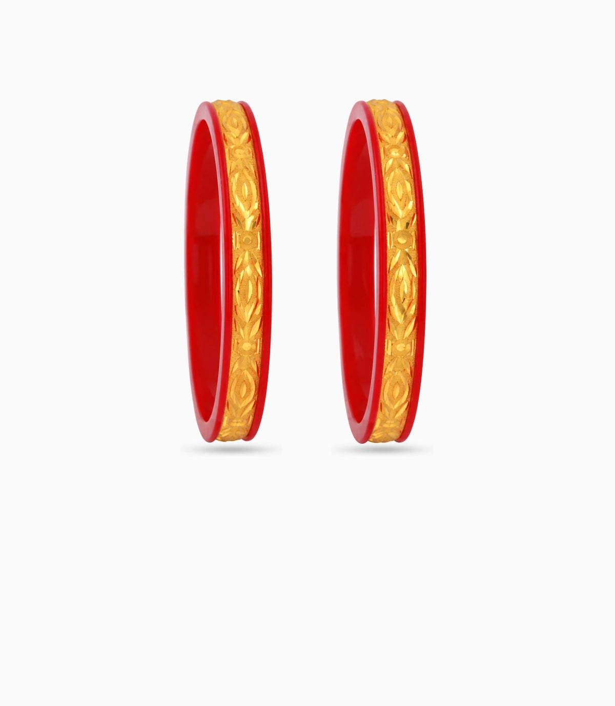 Gold Plated Paisley Maroon Pola Bangle Set
