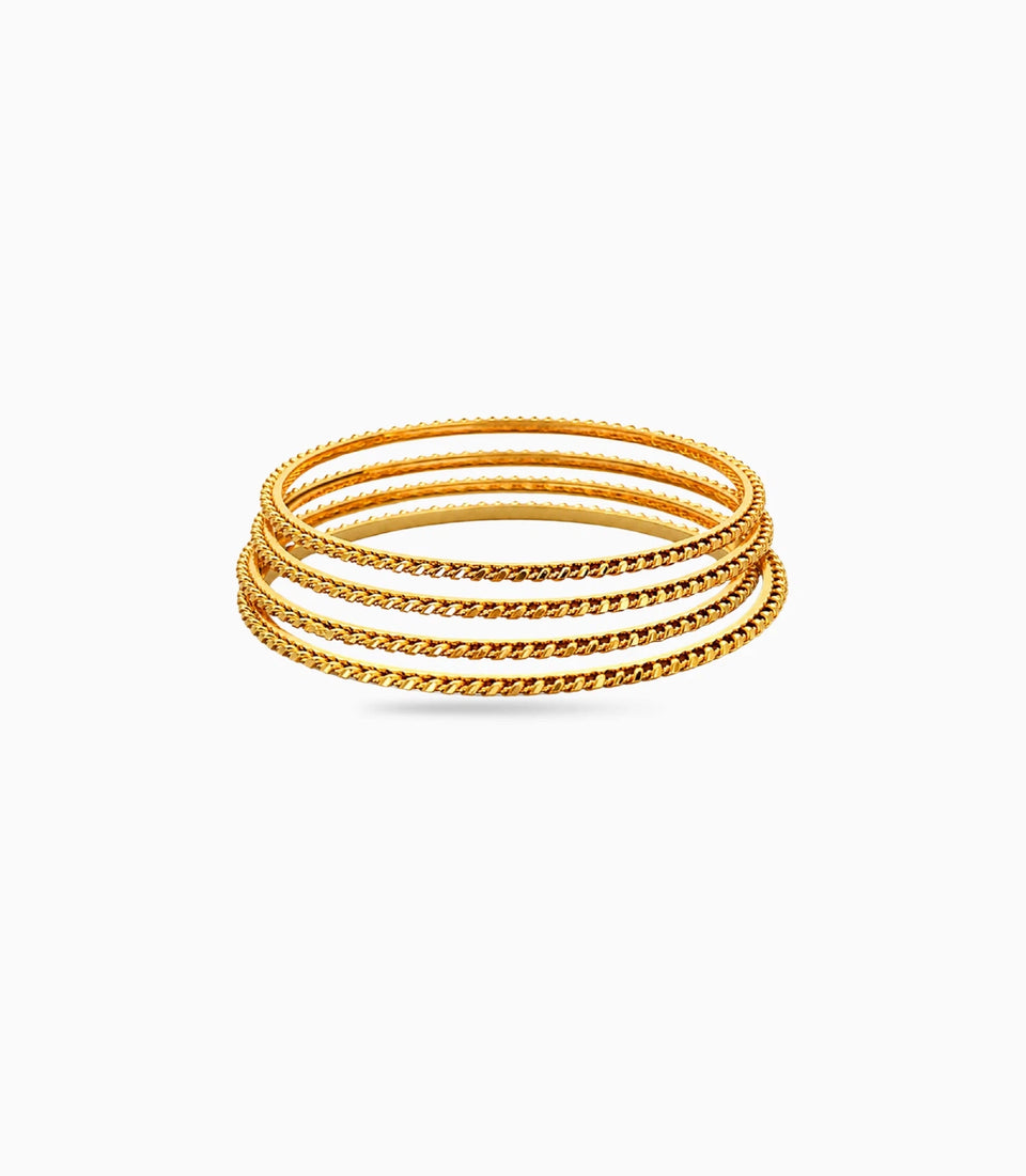 Gold Plated Delicate Bangle Set For Daily Use