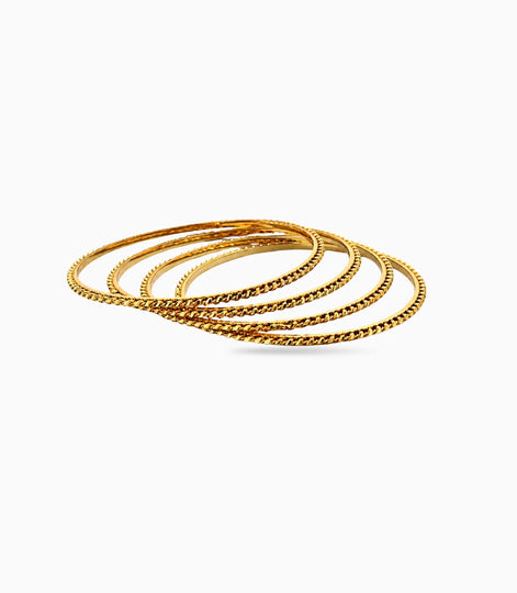 Gold Plated Delicate Bangle Set For Daily Use