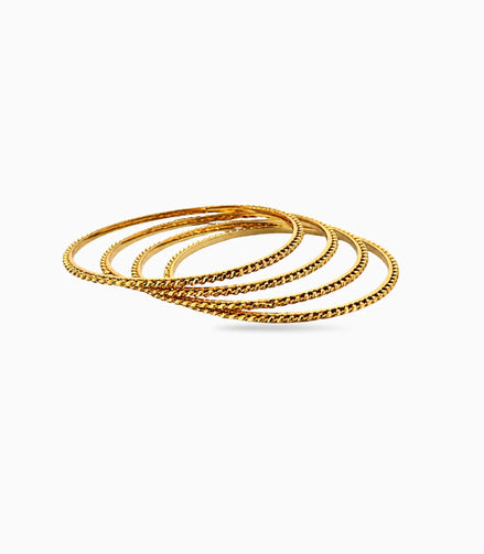 Gold Plated Delicate Bangle Set For Daily Use