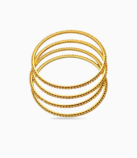 Gold Plated Delicate Bangle Set For Daily Use