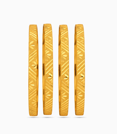 Gold Plated Festive Sunburst Bangle Set