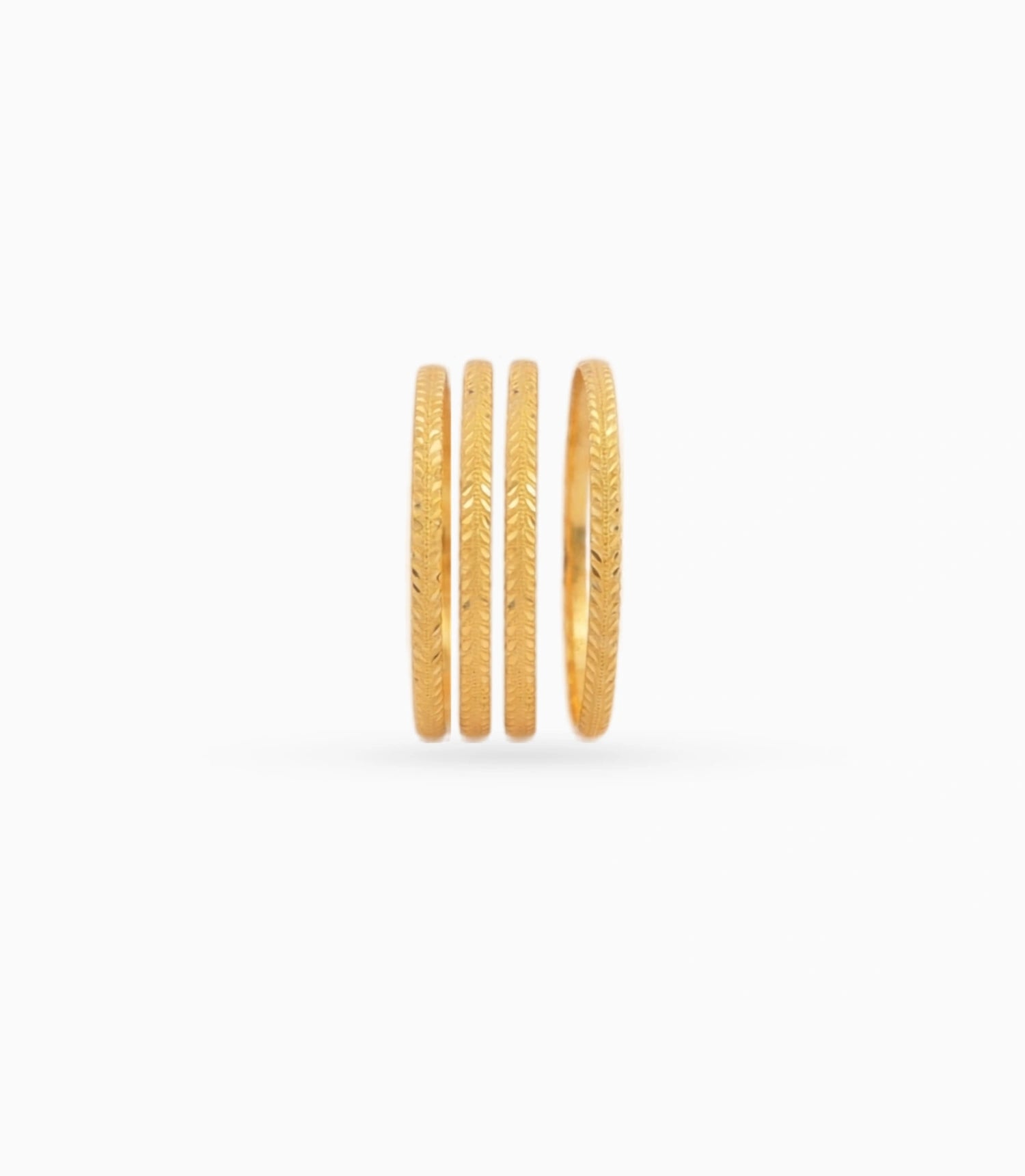 Gold Plated Festive Leaf Bangle Set