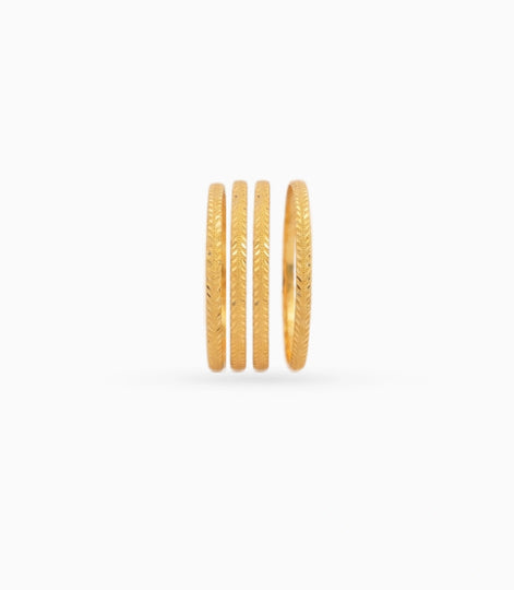 Gold Plated Festive Leaf Bangle Set