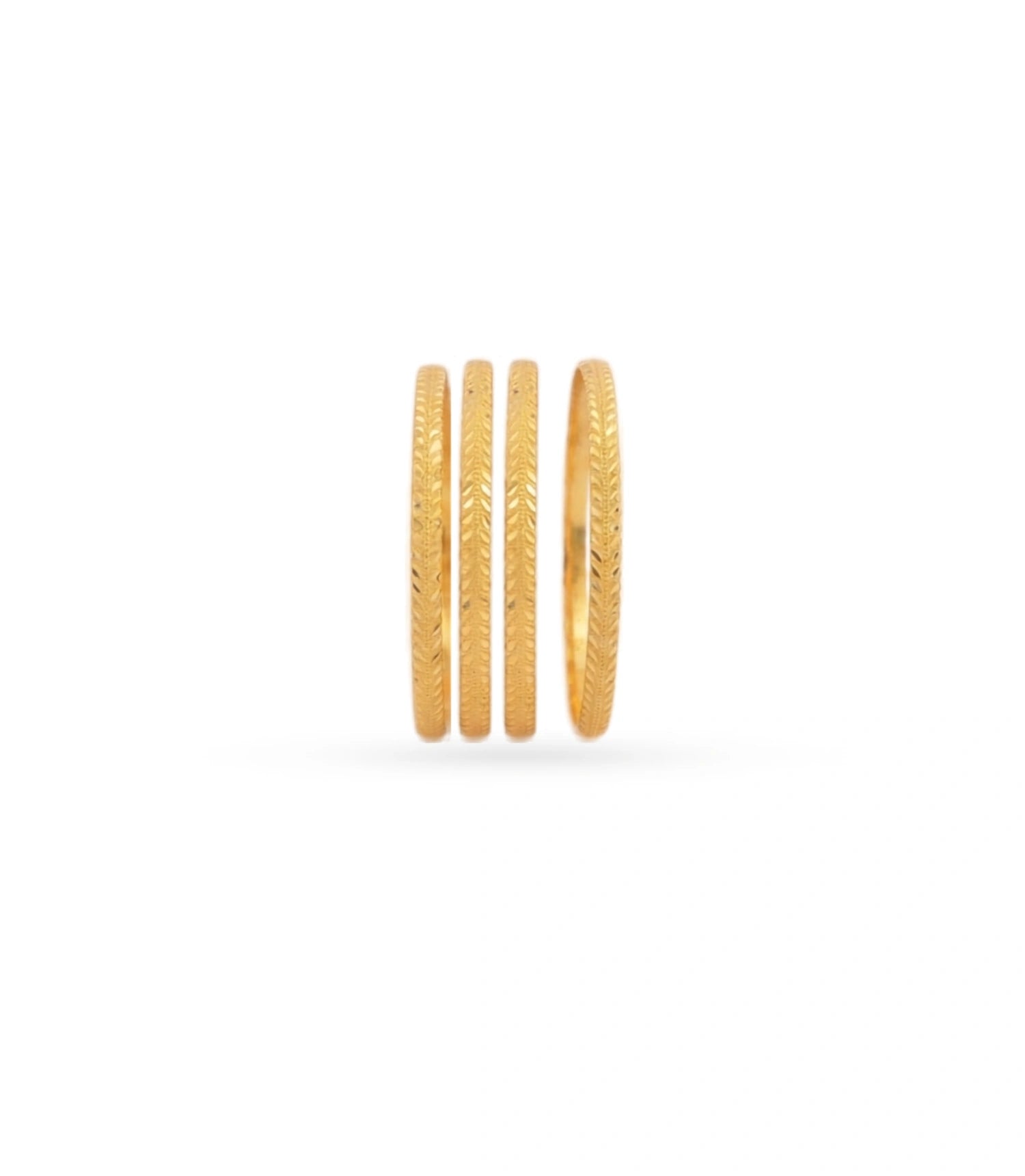 Gold Plated Festive Leaf Bangle Set