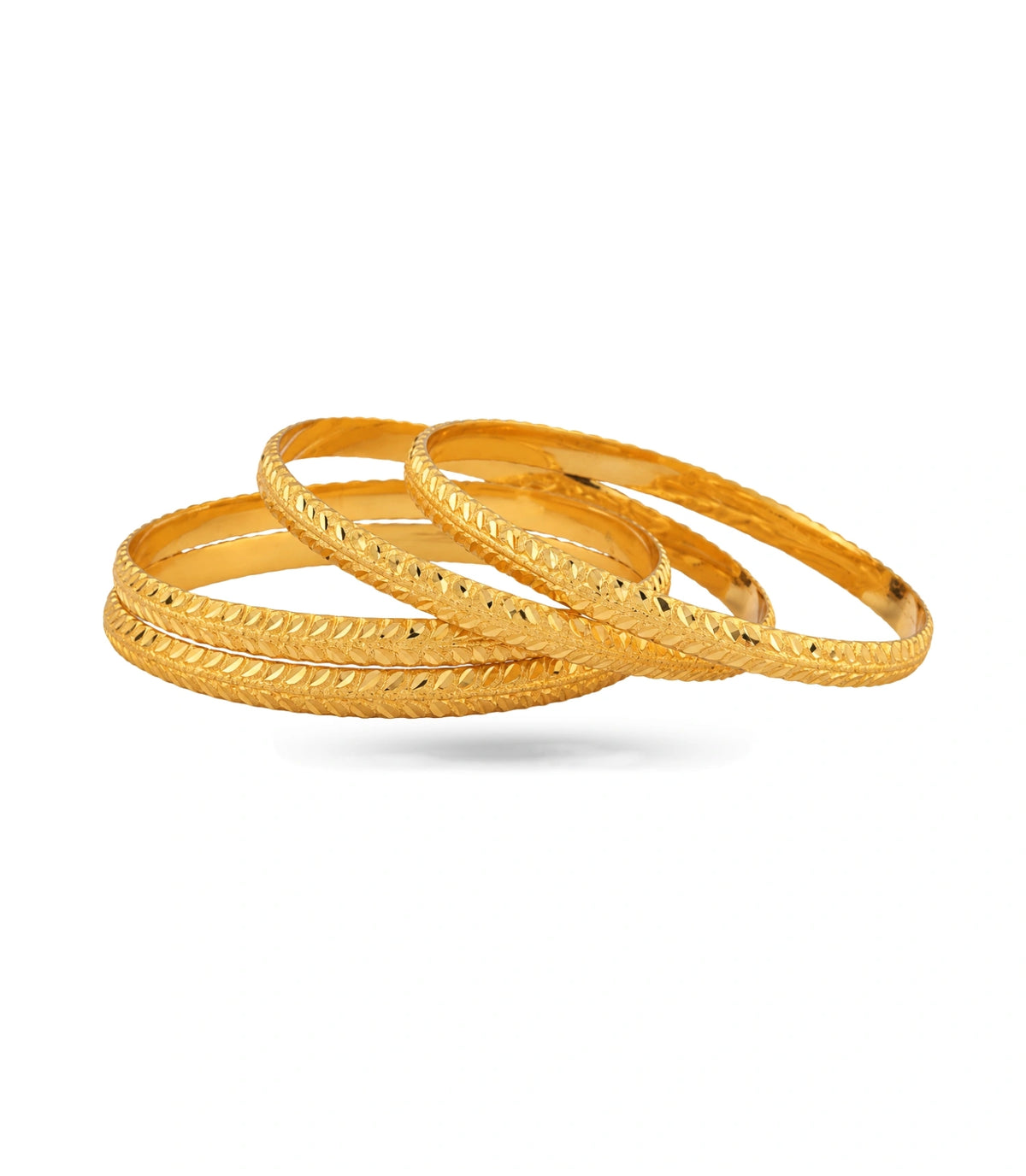 Gold Plated Festive Leaf Bangle Set