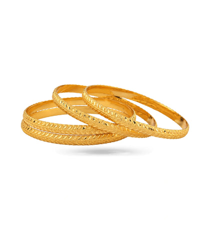 Gold Plated Festive Leaf Bangle Set