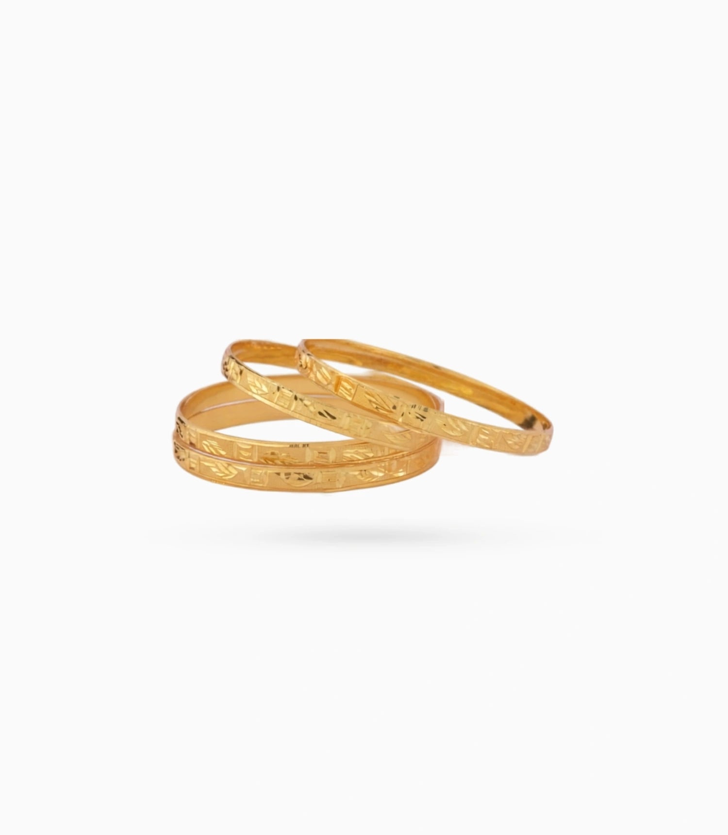 Gold Plated Festive Leaf Motif Bangle Set