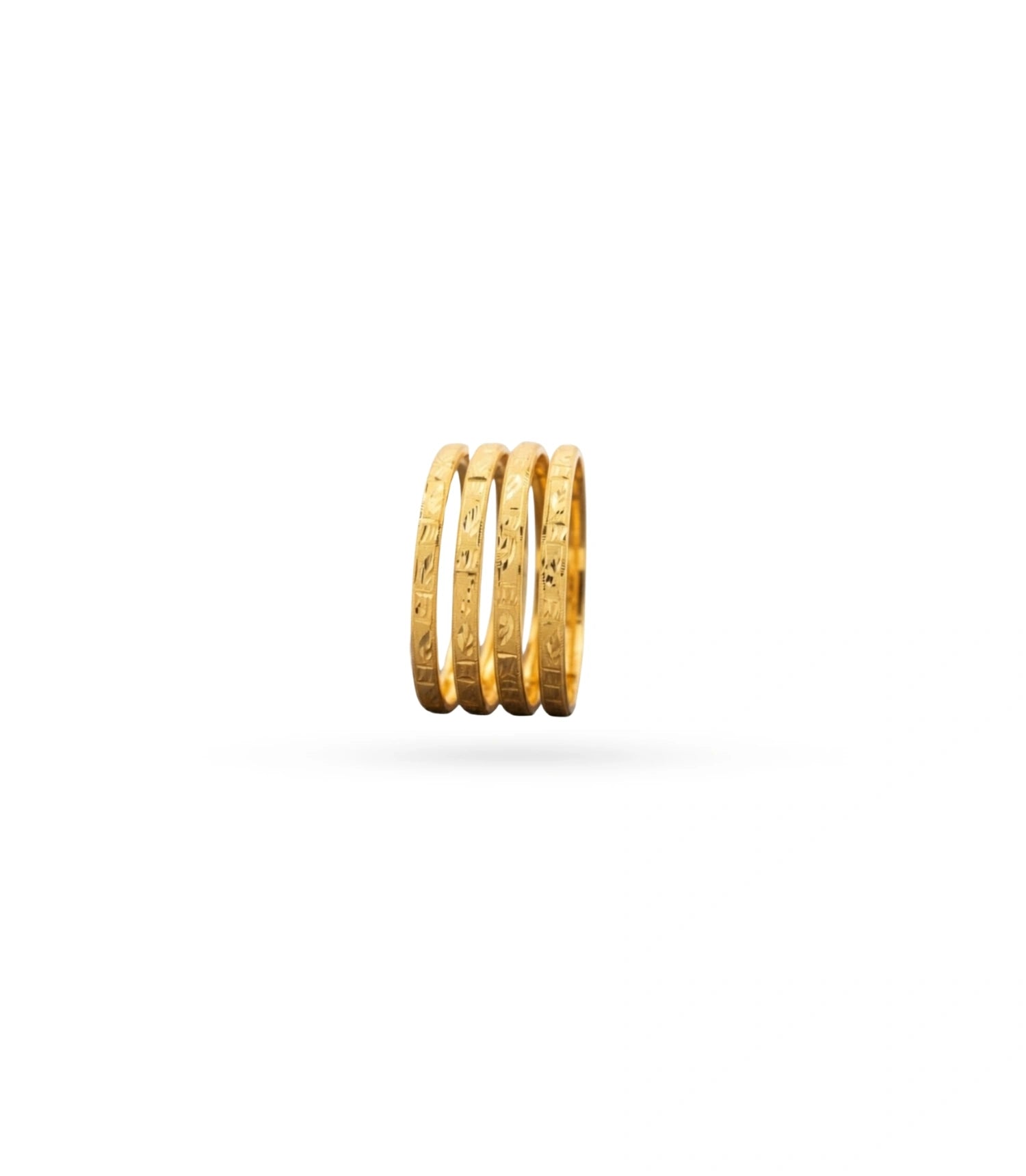 Gold Plated Festive Leaf Motif Bangle Set