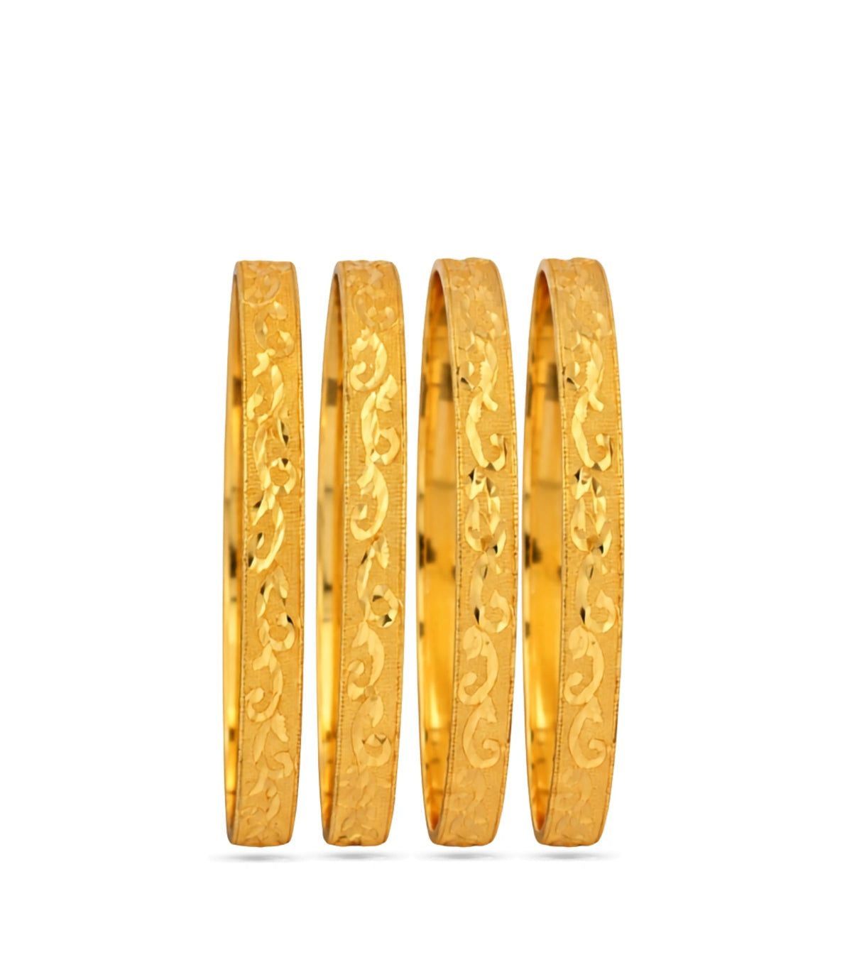 Gold Plated Festive Floral Vine Bangle Set