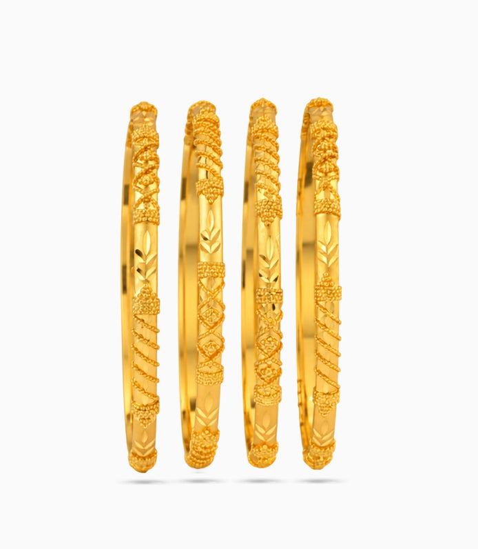 Gold Plated Festive Luxury Designed Bangle Set