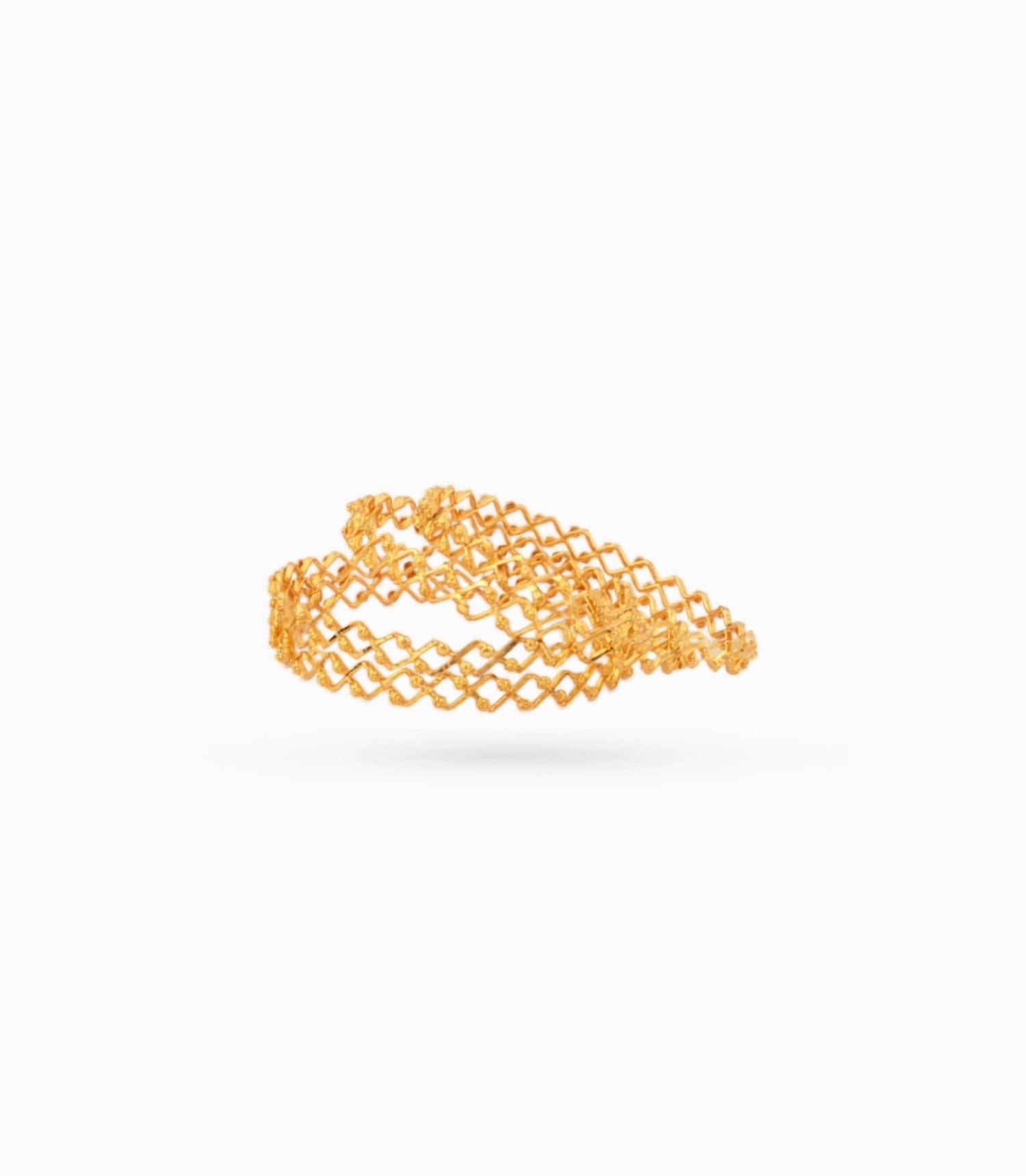 Gold Plated Festive Zigzag Wave Bangle Set
