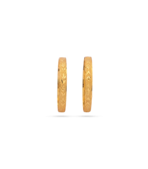 Gold Plated Festive Engraved Floral Bangle Set