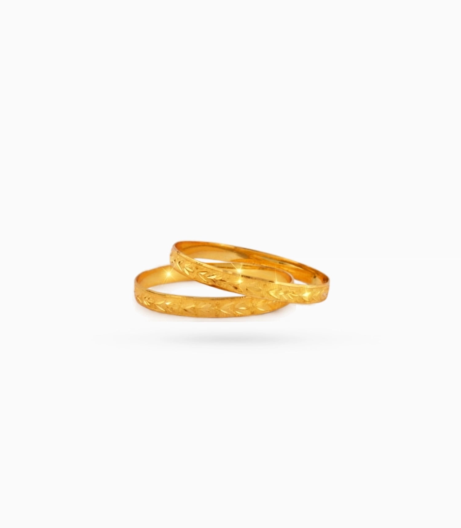 Gold Plated Festive Engraved Floral Bangle Set
