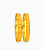 Gold Plated Festive Engraved Floral Bangle Set