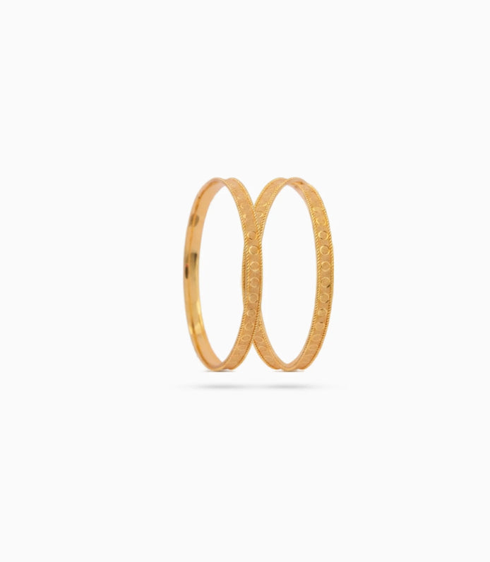 Gold Plated Festive Coin Dot Bangle Set