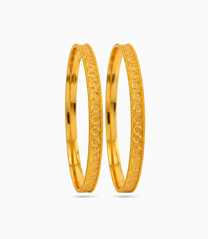 Gold Plated Festive Coin Dot Bangle Set