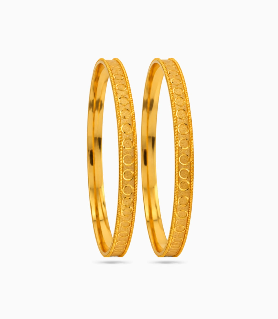 Gold Plated Festive Coin Dot Bangle Set