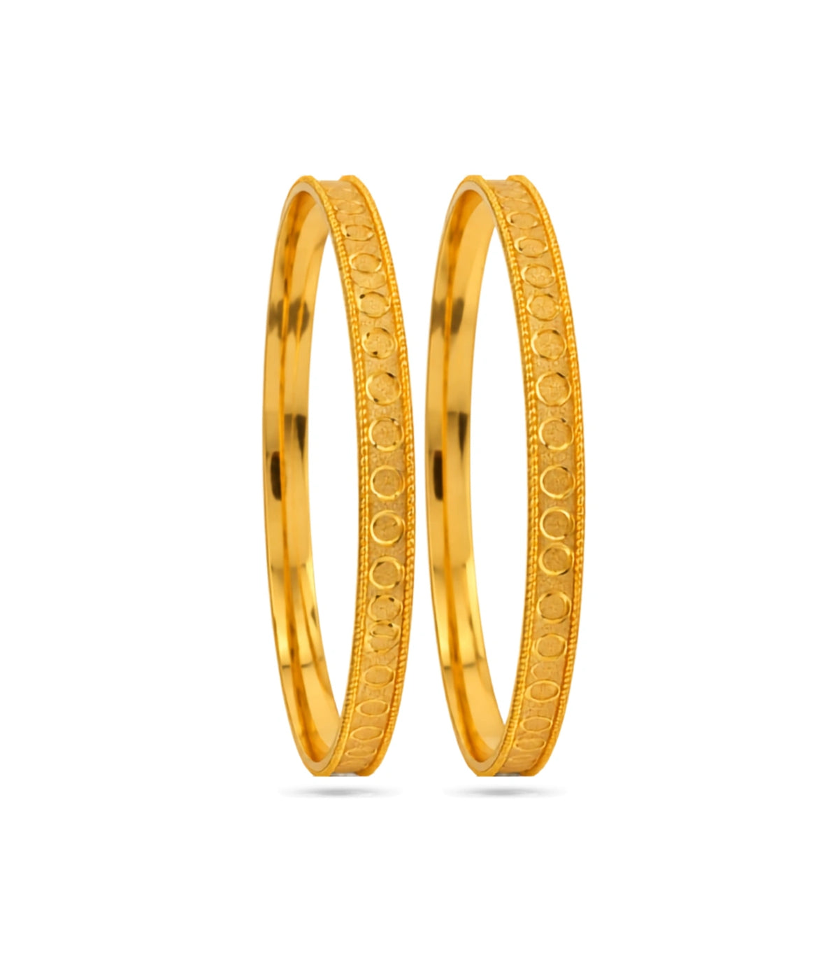 Gold Plated Festive Coin Dot Bangle Set