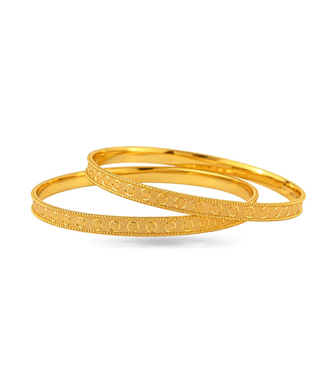 Gold Plated Festive Coin Dot Bangle Set