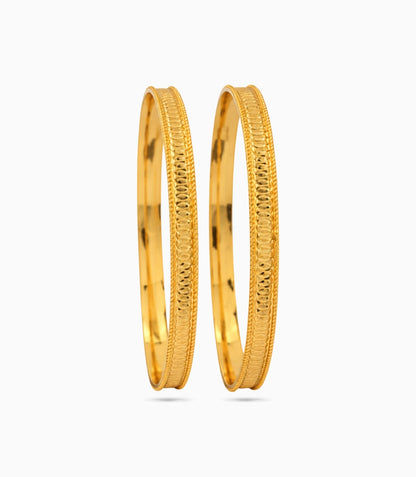 Gold Plated Everyday Coin Motif Bangle Set