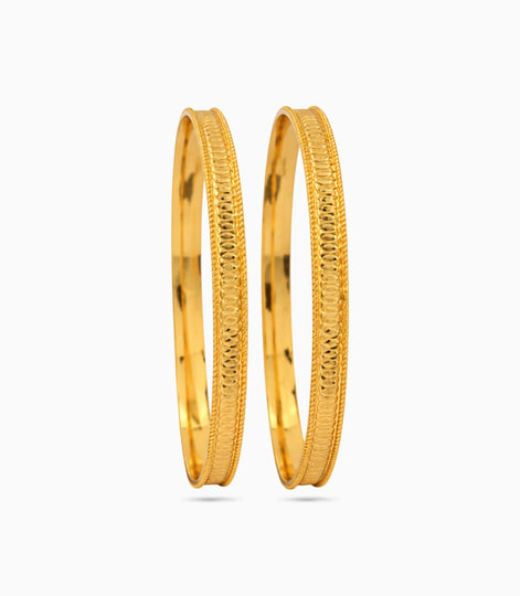 Gold Plated Everyday Coin Motif Bangle Set