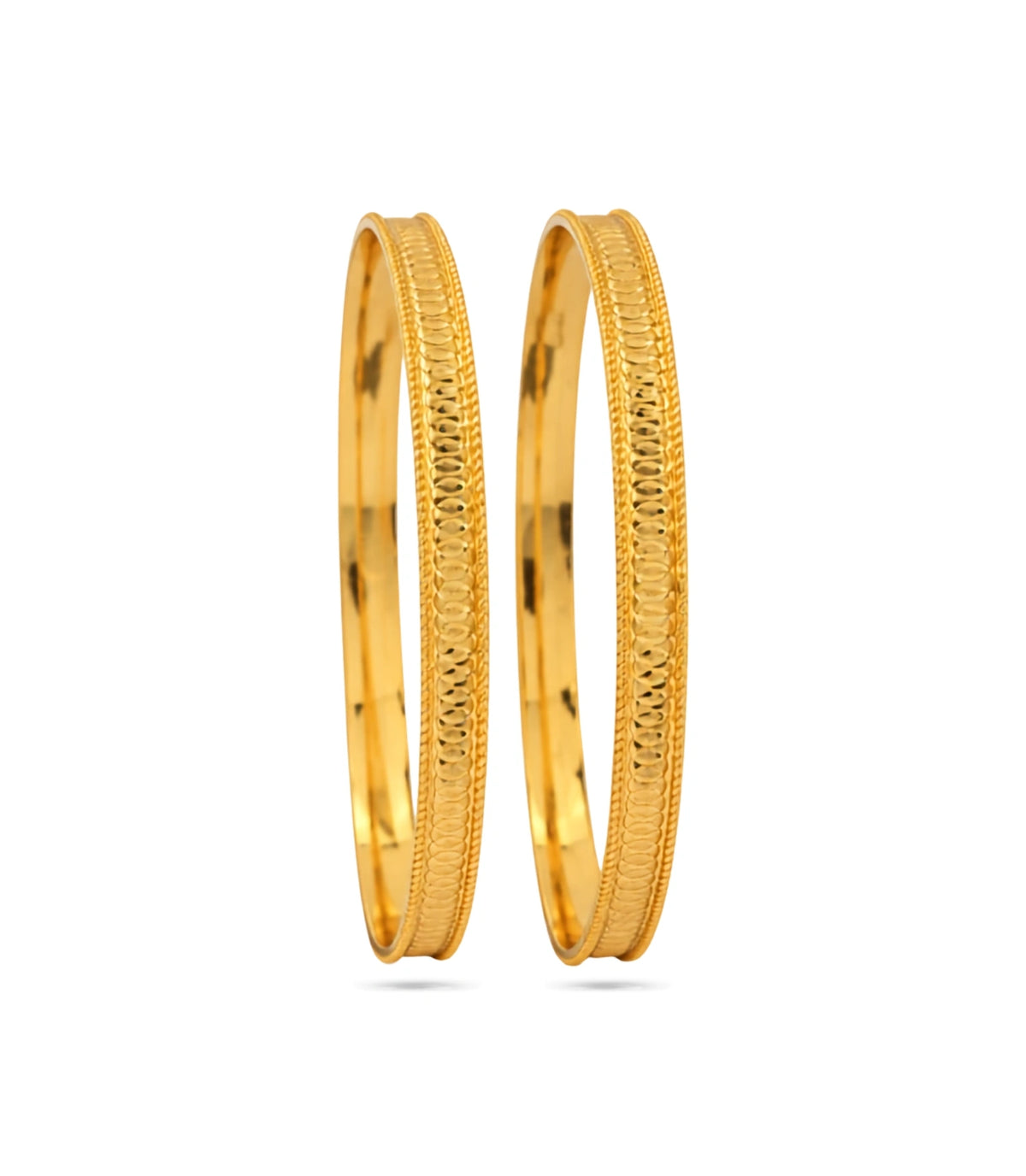 Gold Plated Everyday Coin Motif Bangle Set