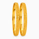 Gold Plated Everyday Leaf Motif Bangle Set