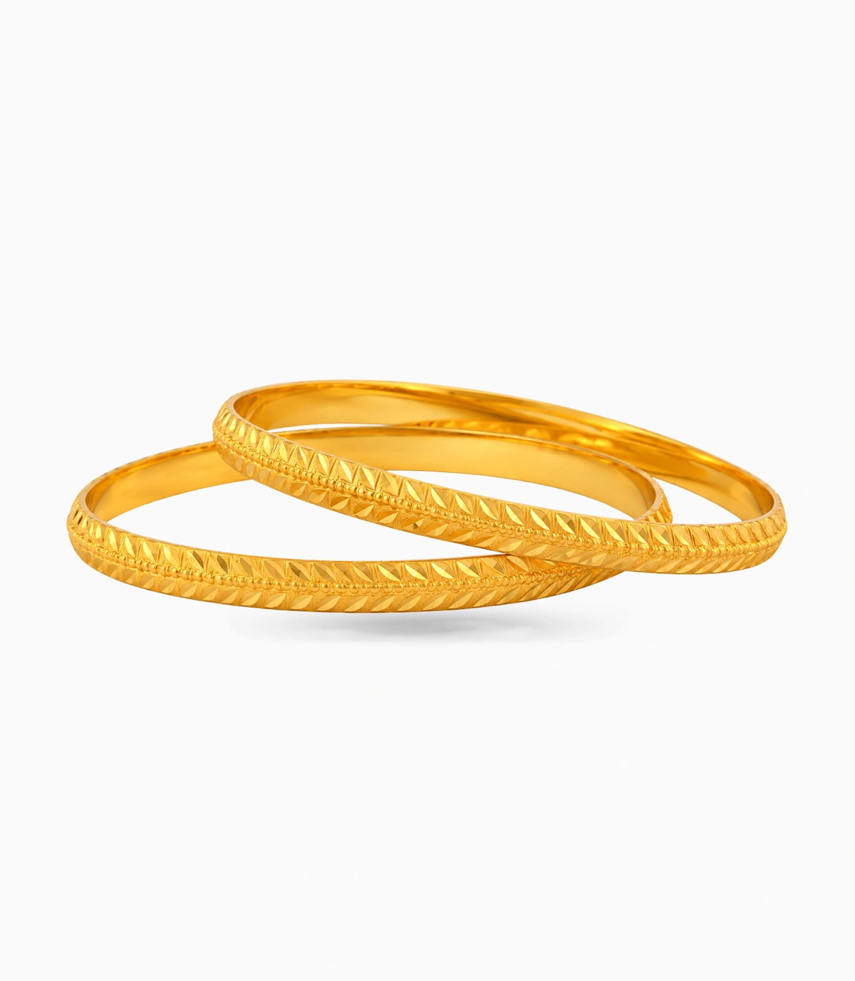 Gold Plated Everyday Leaf Motif Bangle Set