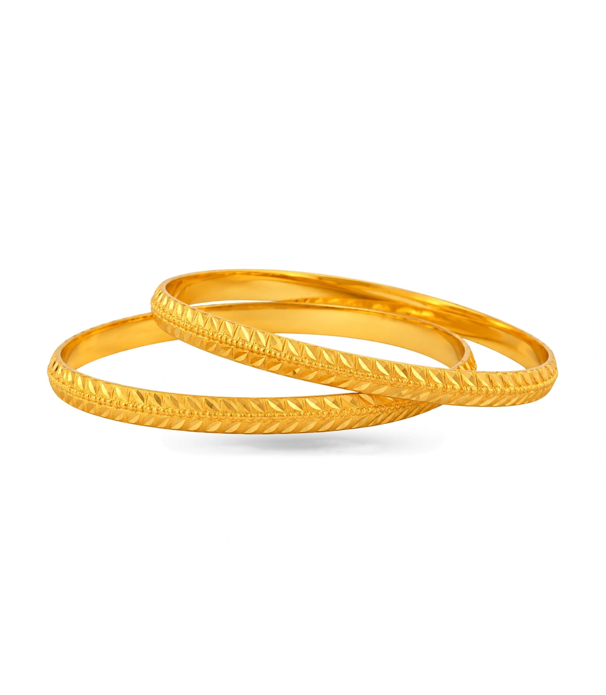 Gold Plated Everyday Leaf Motif Bangle Set
