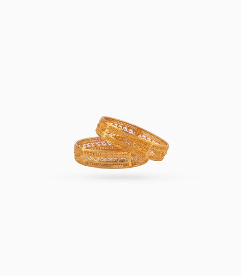 Gold Plated Wedding Filigree Vine Bangle Set