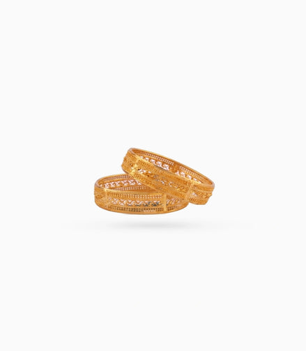 Gold Plated Wedding Filigree Vine Bangle Set
