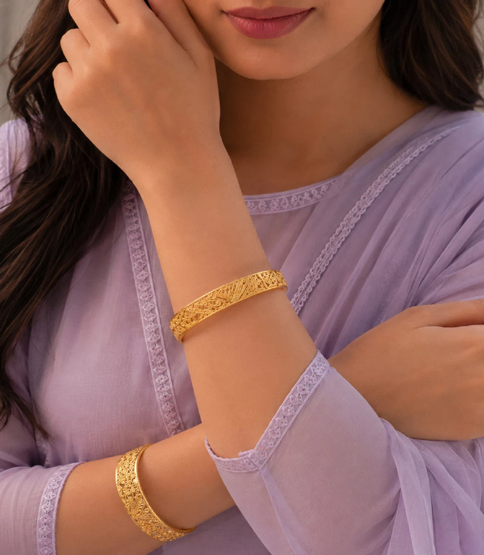 Gold Plated Designer Chur Bangles for Women