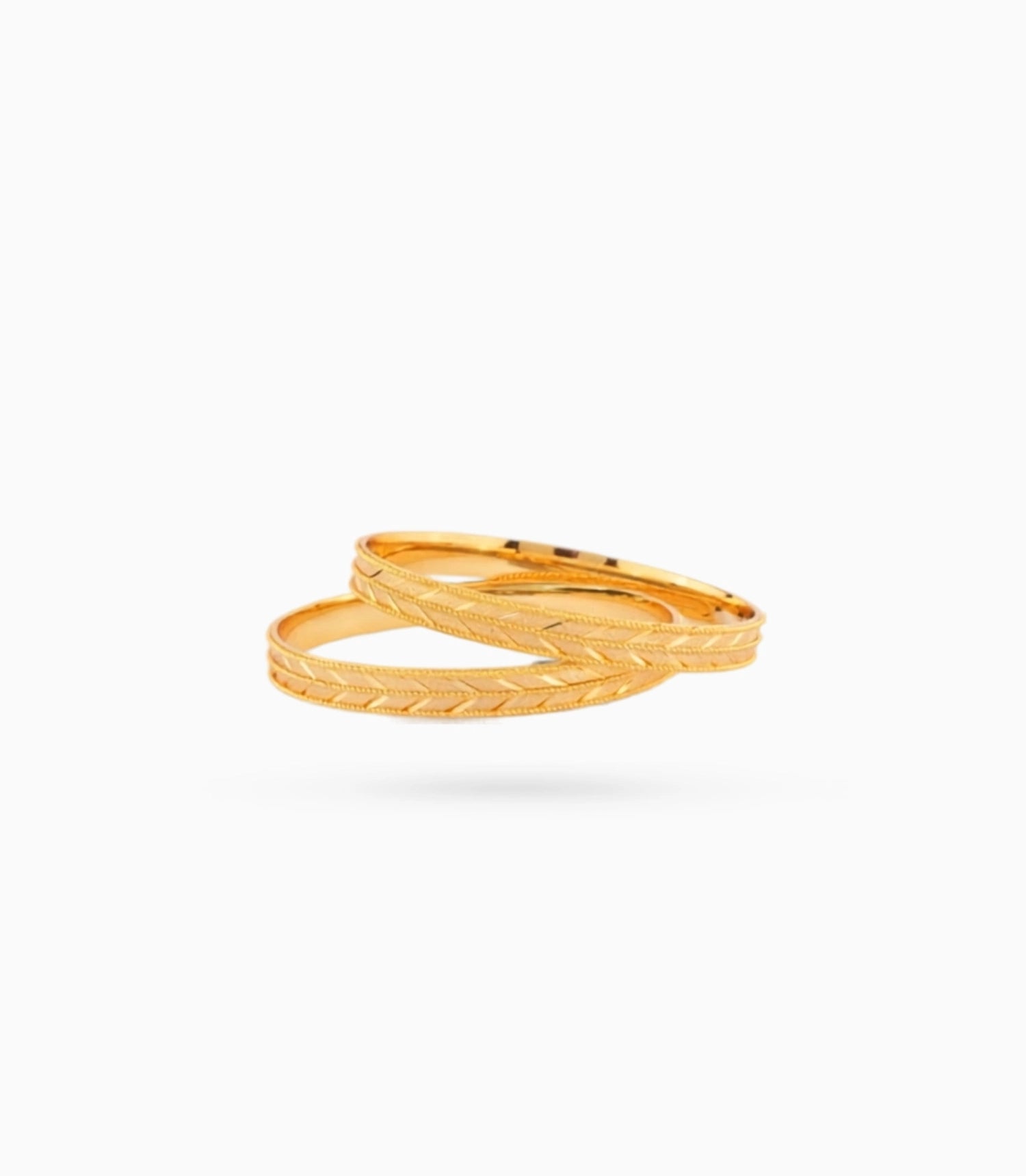 Gold Plated Festive Leaft Motif Bangle Set