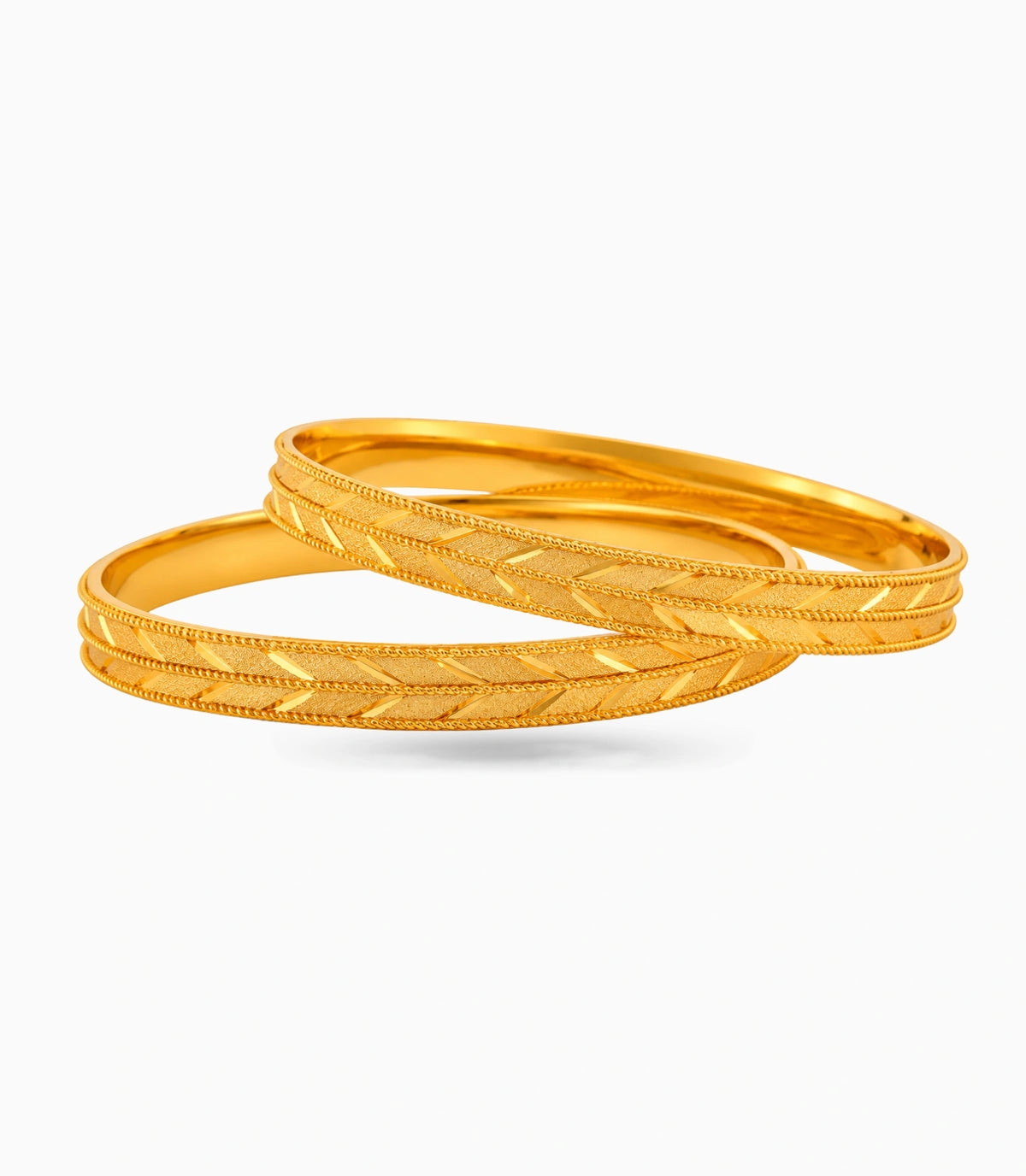 Gold Plated Festive Leaft Motif Bangle Set