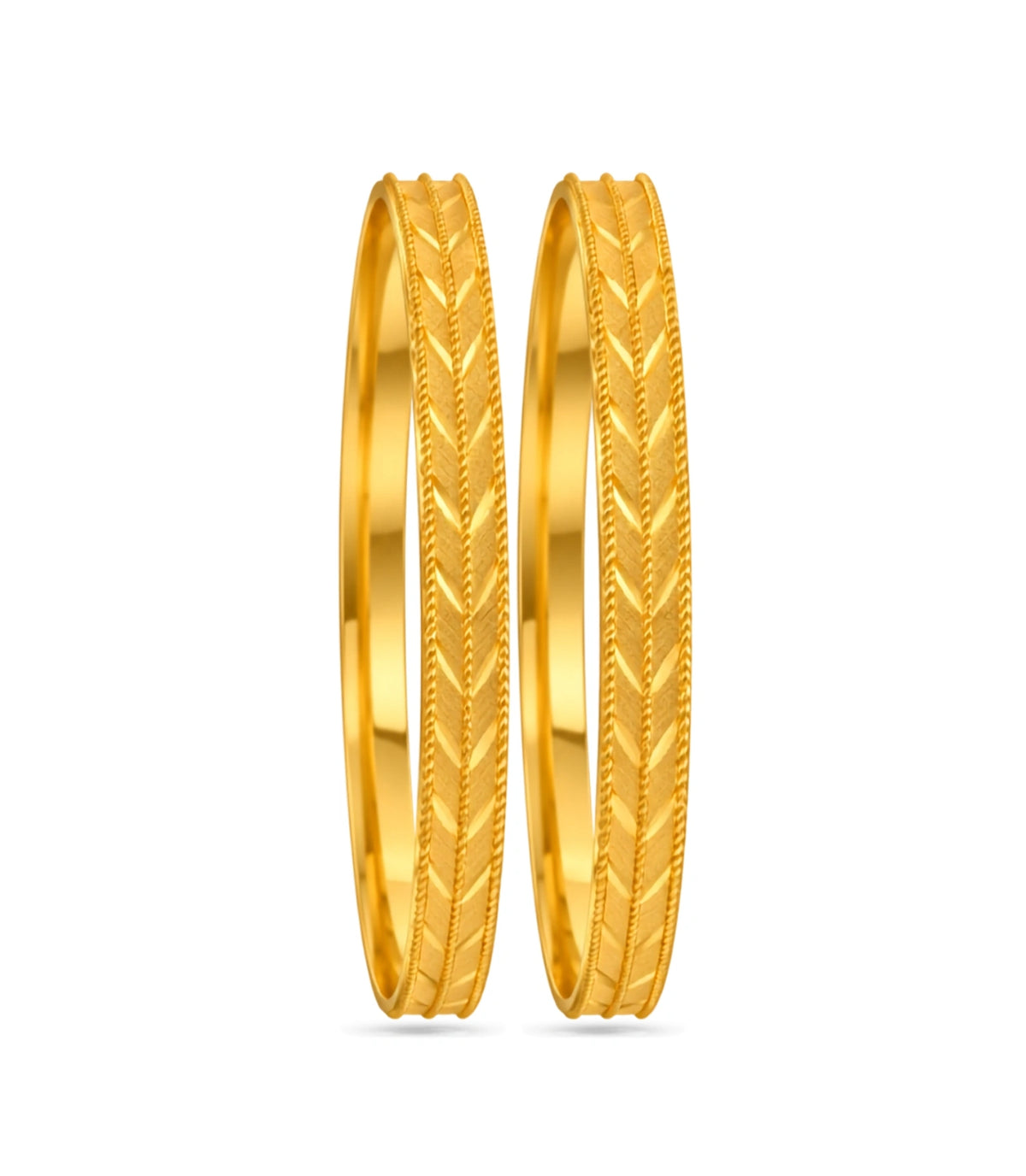 Gold Plated Festive Leaft Motif Bangle Set